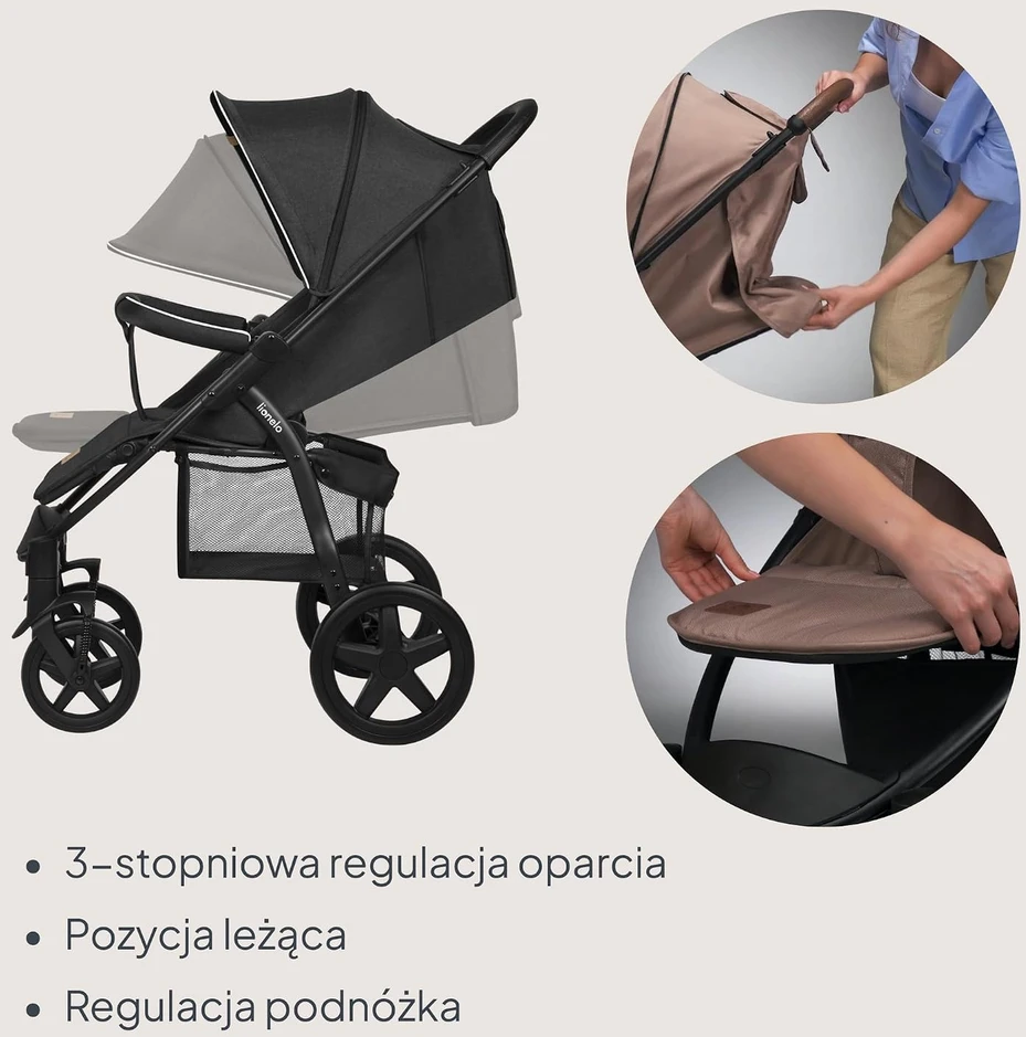 Vežimėlis Lionelo Annet Plus Juodas Carbon