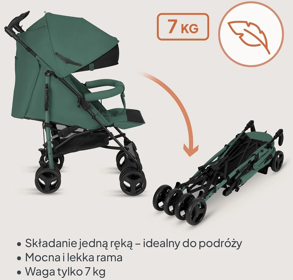 Lionelo sportinis vežimėlis Irma iki 15 kg, 7kg, žalias, LO-IRMA Žalias EMERALD