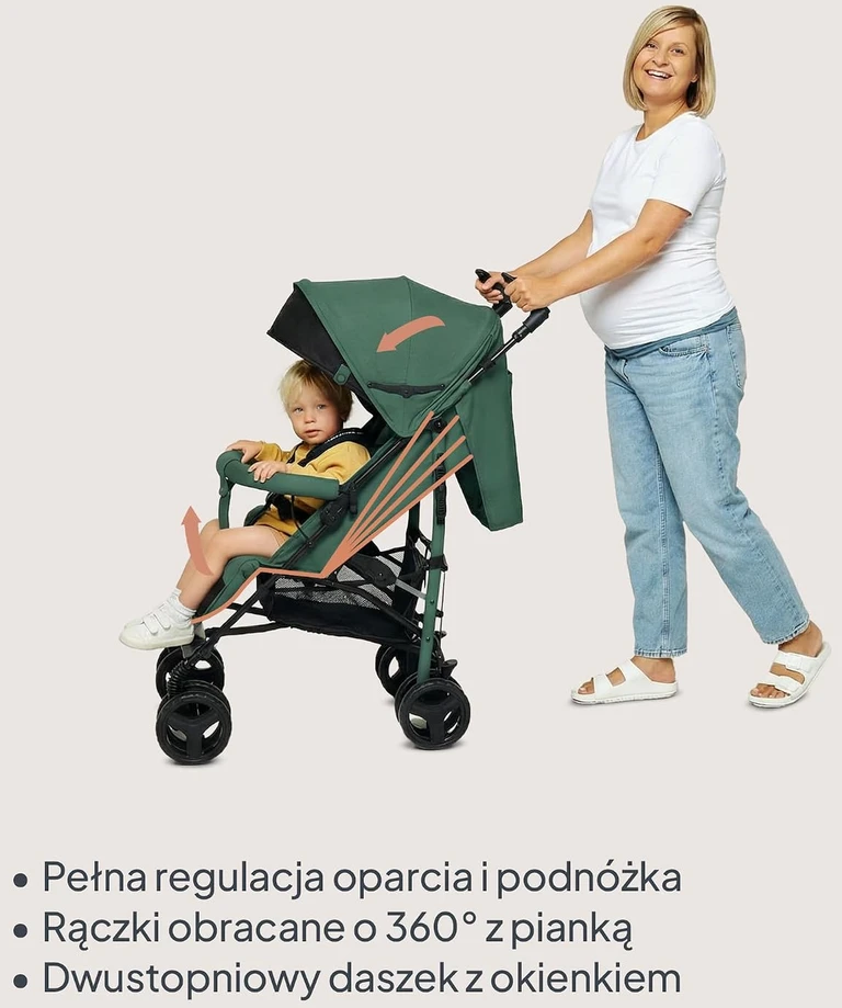 Lionelo sportinis vežimėlis Irma iki 15 kg, 7kg, žalias, LO-IRMA Žalias EMERALD