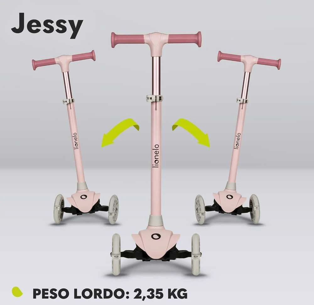 Lionelo trijų ratų balansinis paspirtukas vaikams su LED ratais, aukščio reguliavimas, iki 50 kg