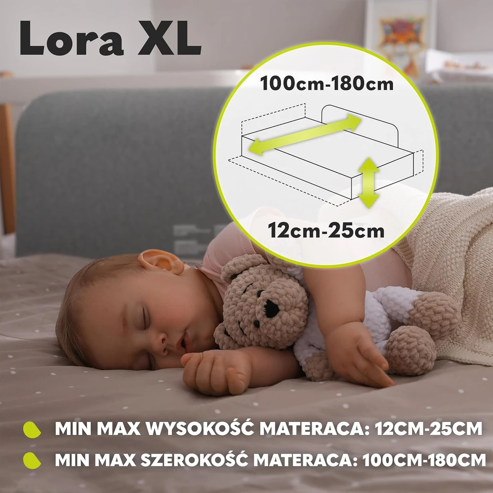 Apsauginis bėgelis Lionelo Lora XL 150cm lova GATE sulankstomas seifas