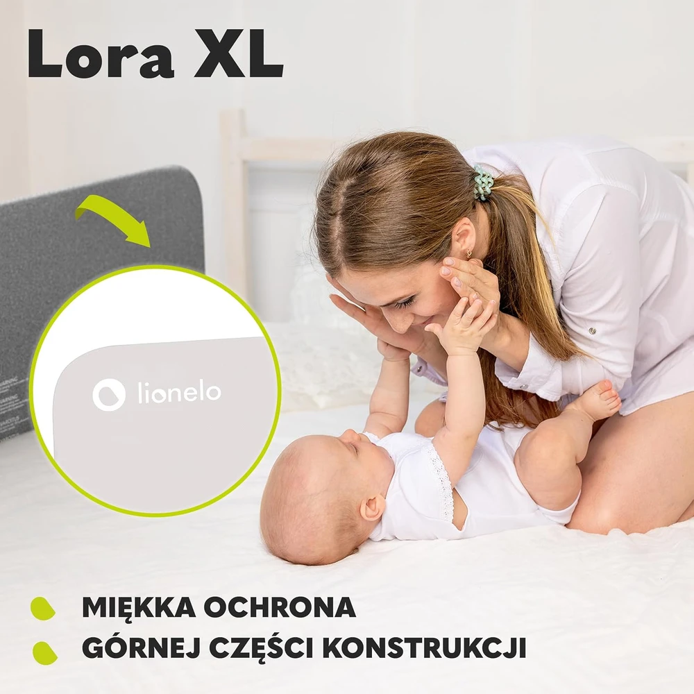 Apsauginis bėgelis Lionelo Lora XL 150cm lova GATE sulankstomas seifas