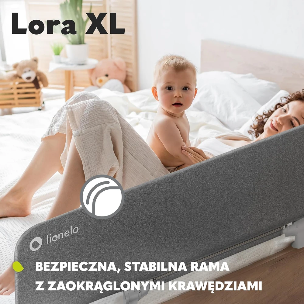 Apsauginis bėgelis Lionelo Lora XL 150cm lova GATE sulankstomas seifas