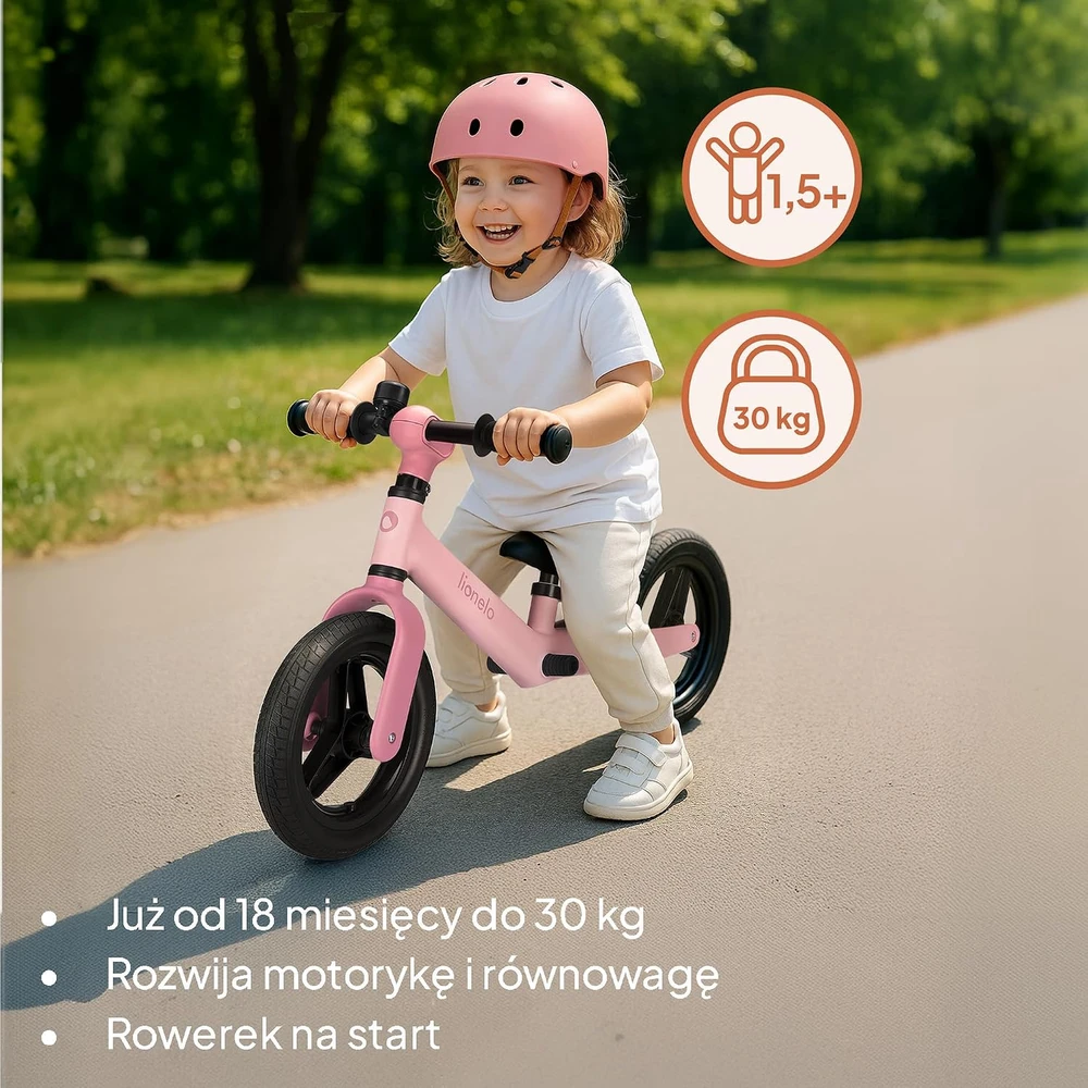 Lionelo vaikiškas balansinis dviratis Toni su 25 cm PU ratais iki 30 kg LO-TONI BEIGE SAND