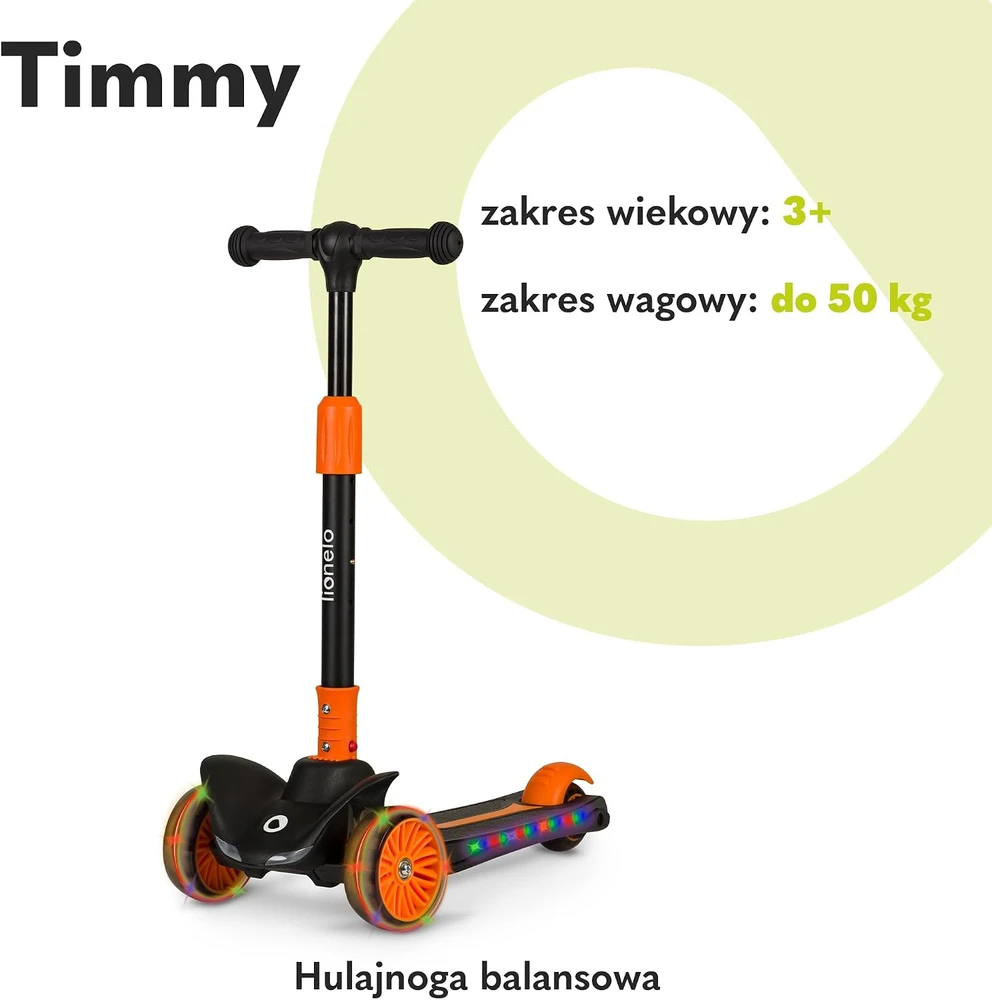 Lionelo Timmy vaikiška paspirtukas su LED apšvietimu