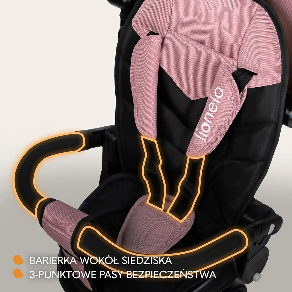 Lionelo vaikiškas triratukas Tris Plus, 9 mėn.–5 m., iki 25 kg, rožinis