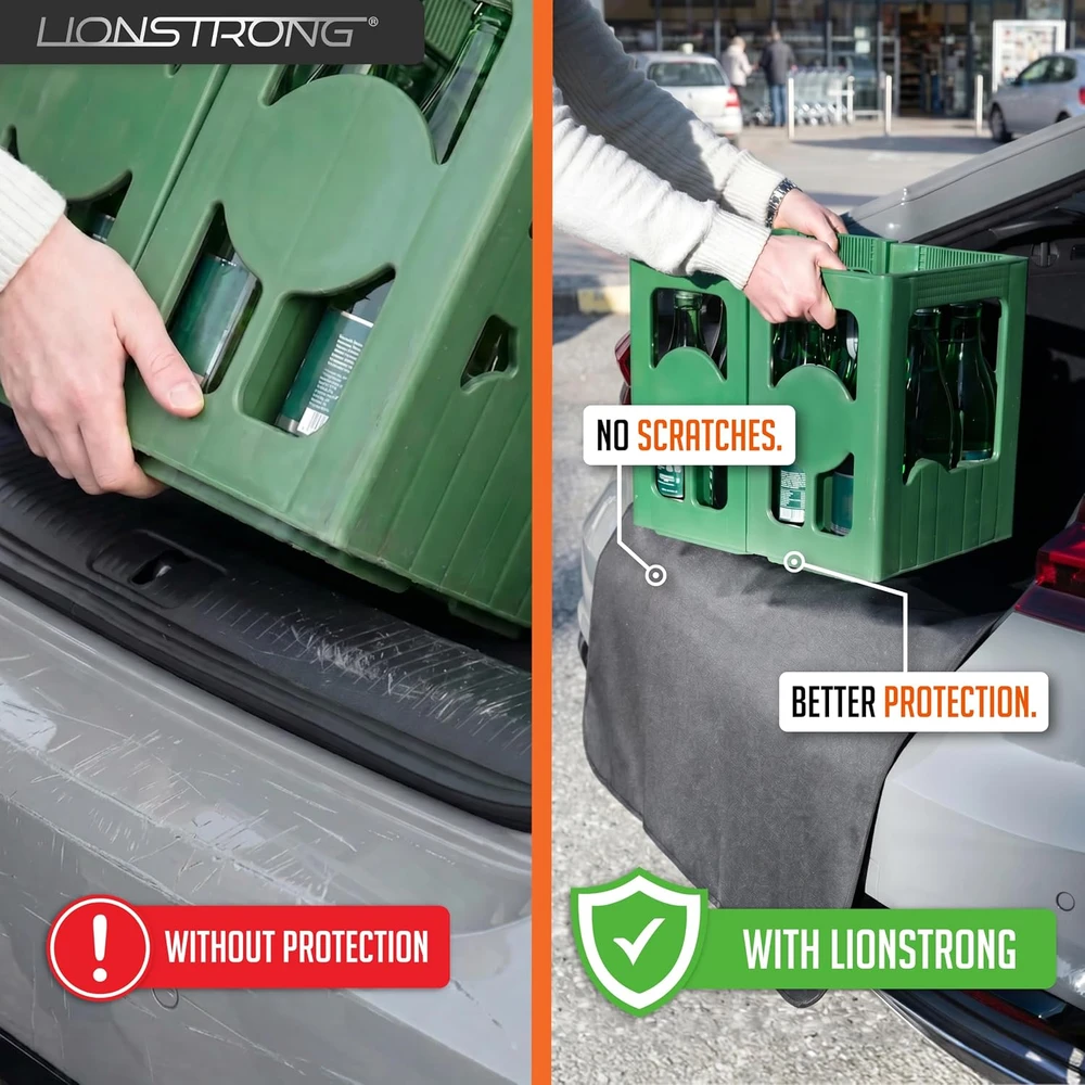 LIONSTRONG automobilio bagažinės apsauginis kilimėlis su putų sluoksniu 100 × 100 cm LS-KS