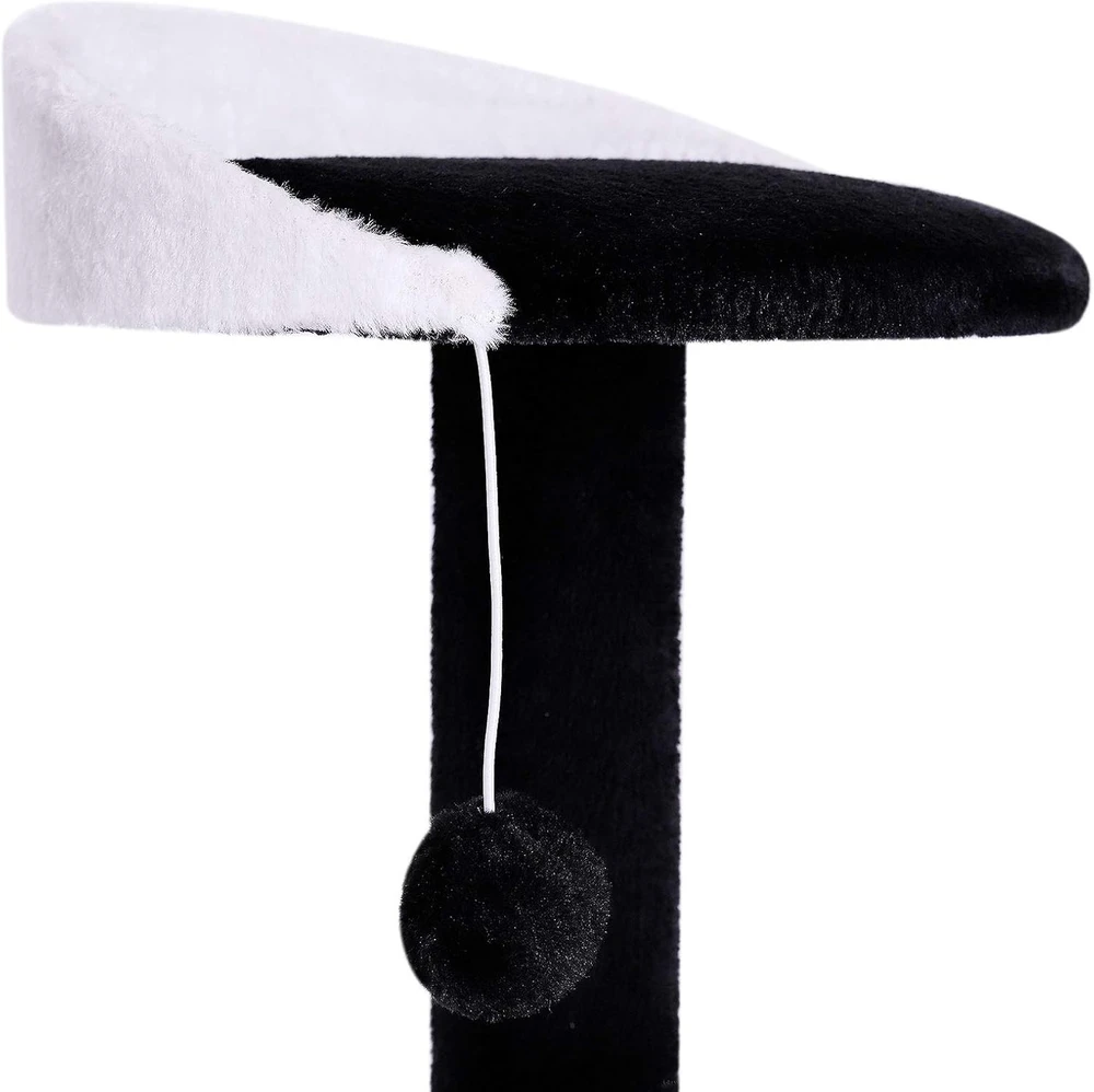 lionto draskyklė katėms su nameliu, sizalio stulpu ir žaisliniu kamuoliuku, 65 cm, KB00142