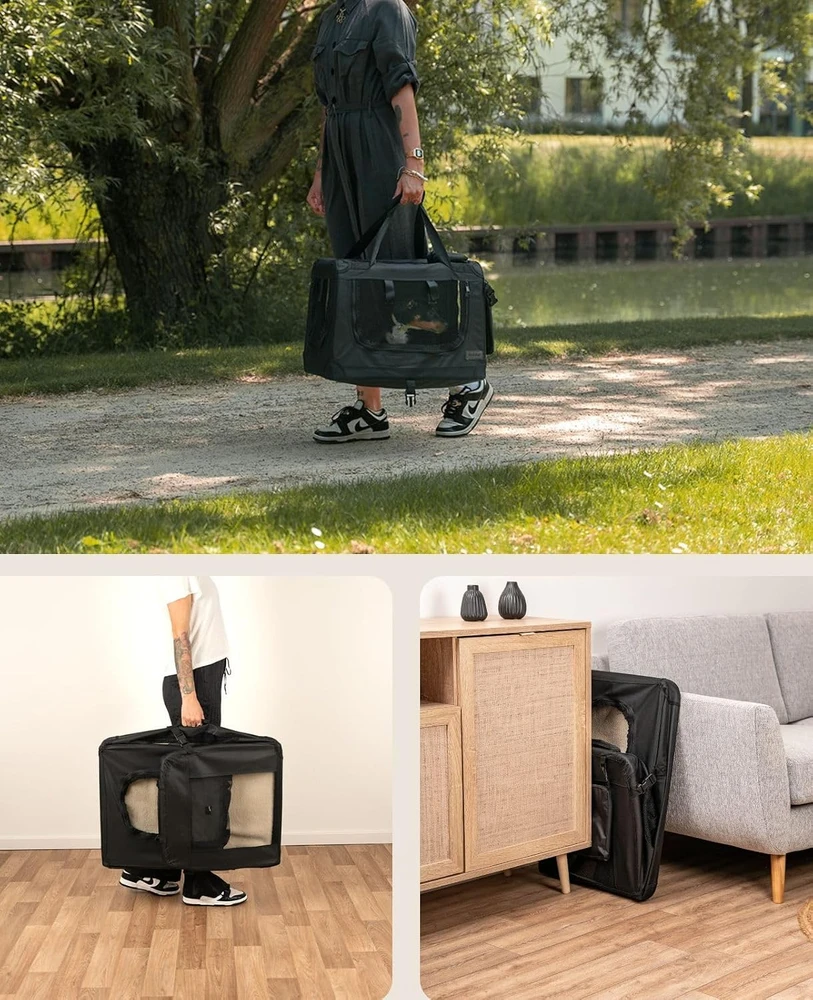 lionto sulankstomas gyvūnų transportavimo krepšys 60 × 42 × 44 cm, iki 12 kg, TB10021