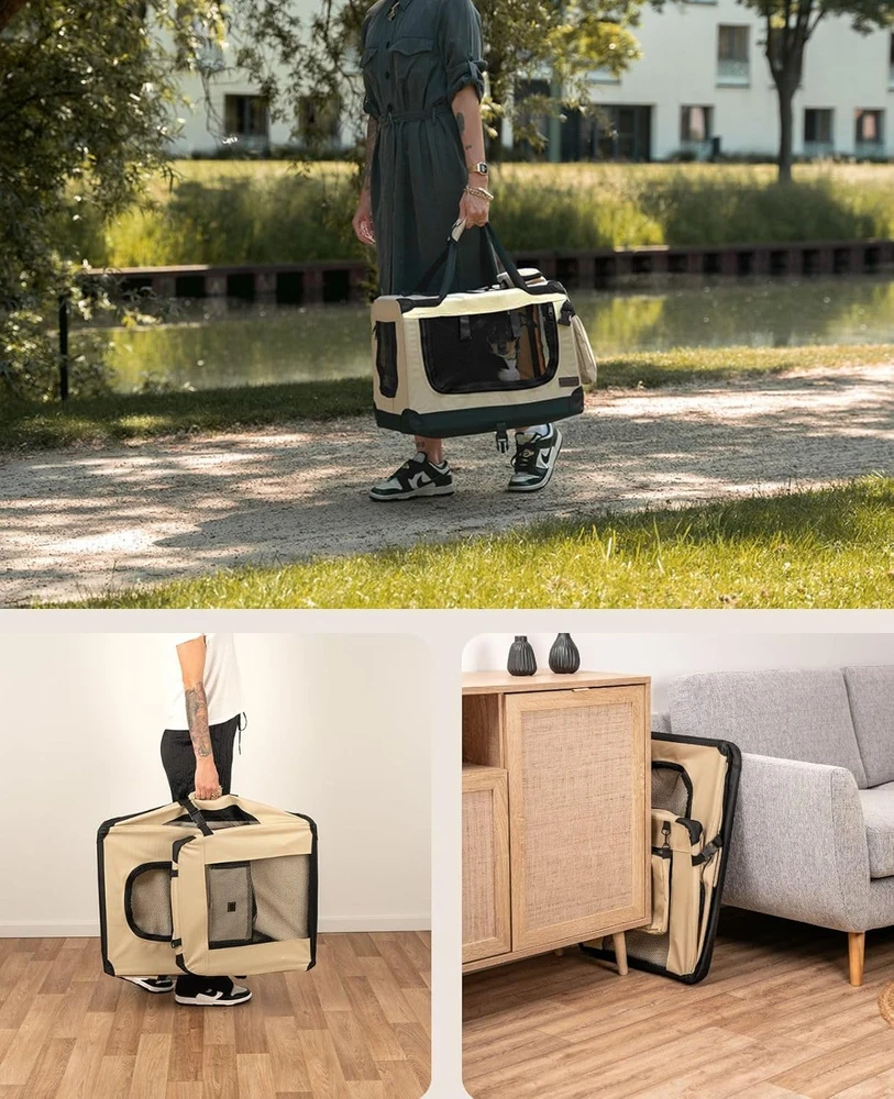lionto sulankstomas transportavimo krepšys šunims ir katėms 60 × 42 × 44 cm, TB10041