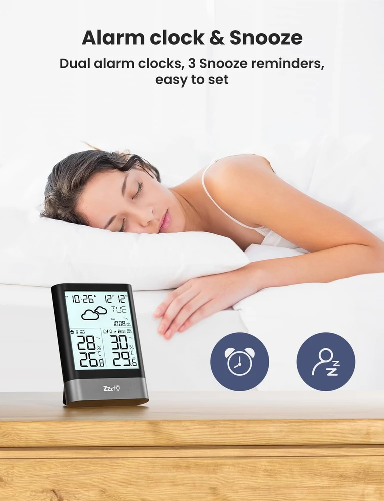 LIORQUE belaidė meteorologinė stotelė su lauko jutikliu ir 4.3 col. LCD YGH6208
