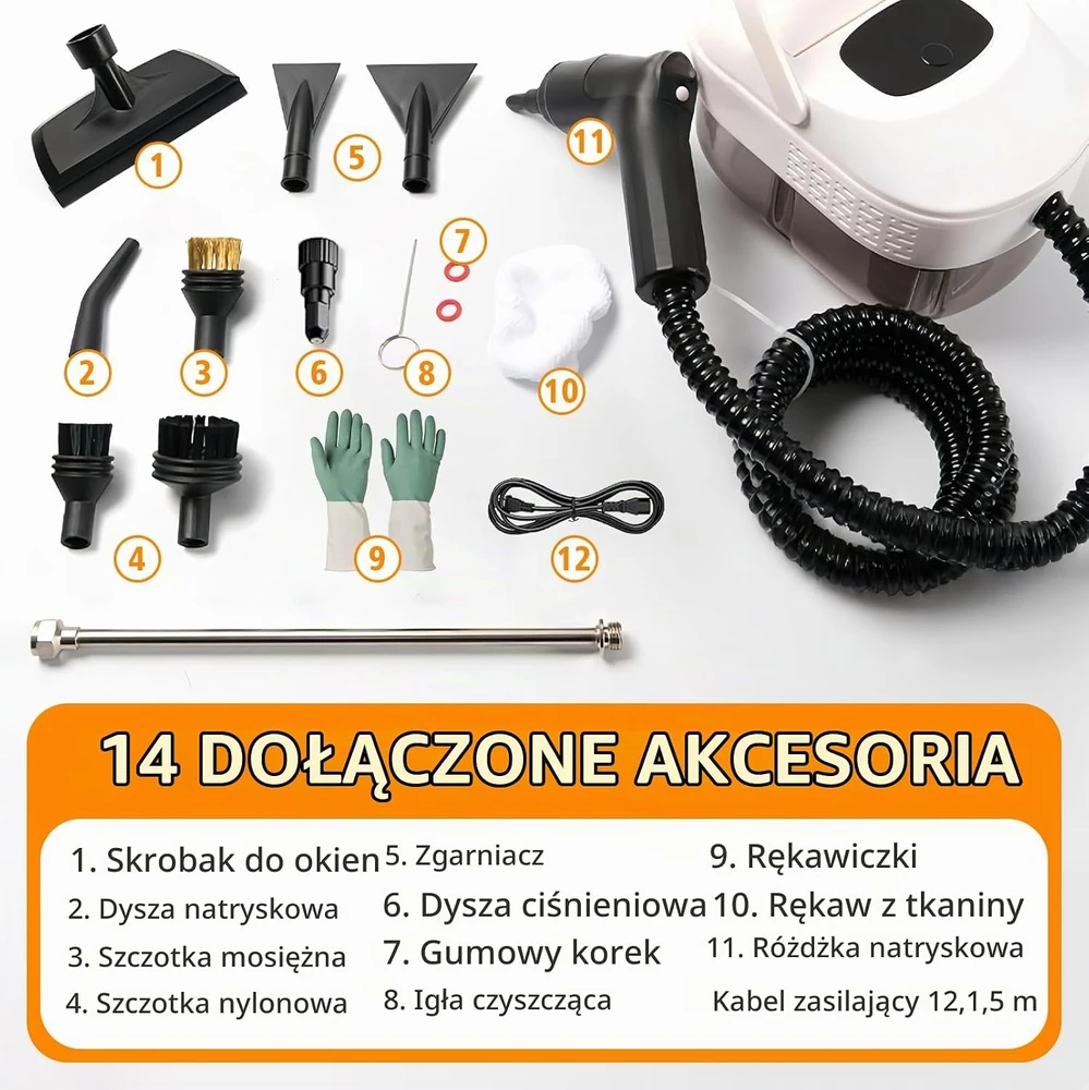 LIROPAU rankinis garinis valytuvas namams ir automobiliui, 1,6 l, 3 bar, ACYK-ZQ-WH