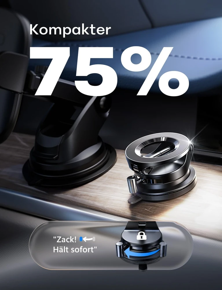 LISEN magnetinis automobilinis telefono laikiklis MagSafe su vakuuminiu tvirtinimu A608