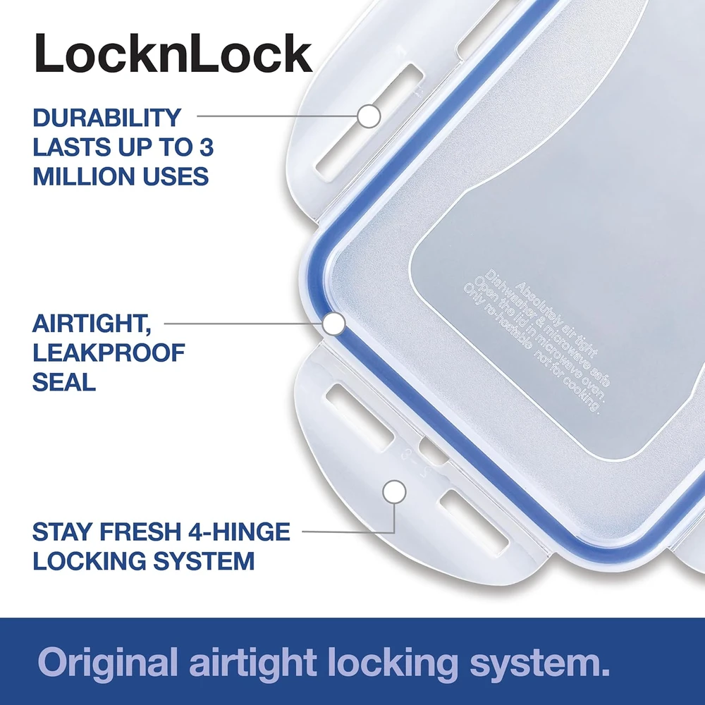 LocknLock plastikinis sandarus maisto laikymo indas, 5 l talpos, stačiakampis, PP Classic