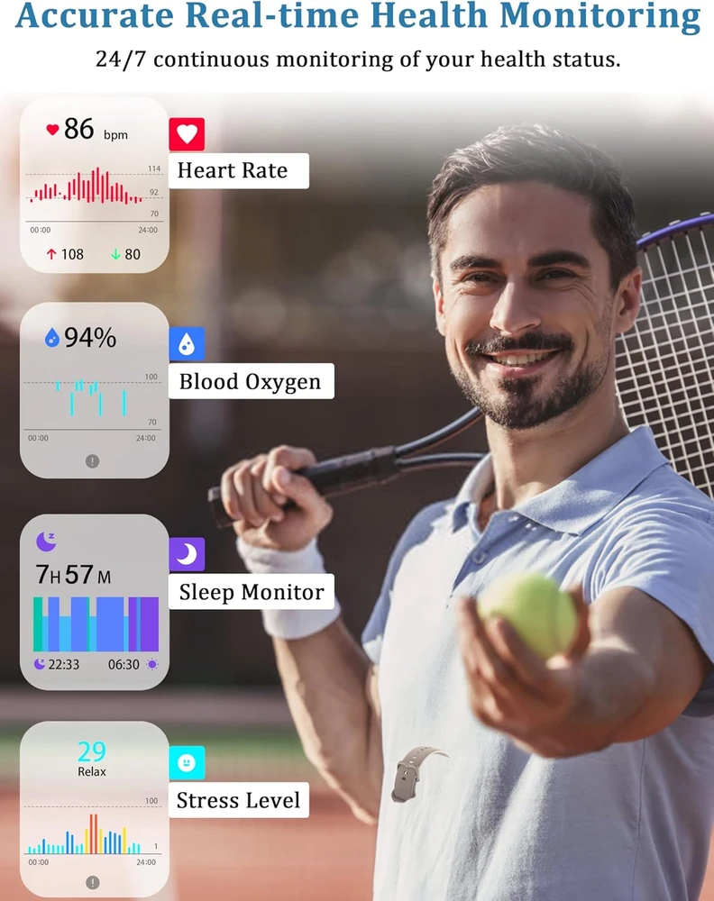 LODIMEKE išmanusis laikrodis su Alexa, Bluetooth skambučiais, 1.83 col., IP68, IDW26