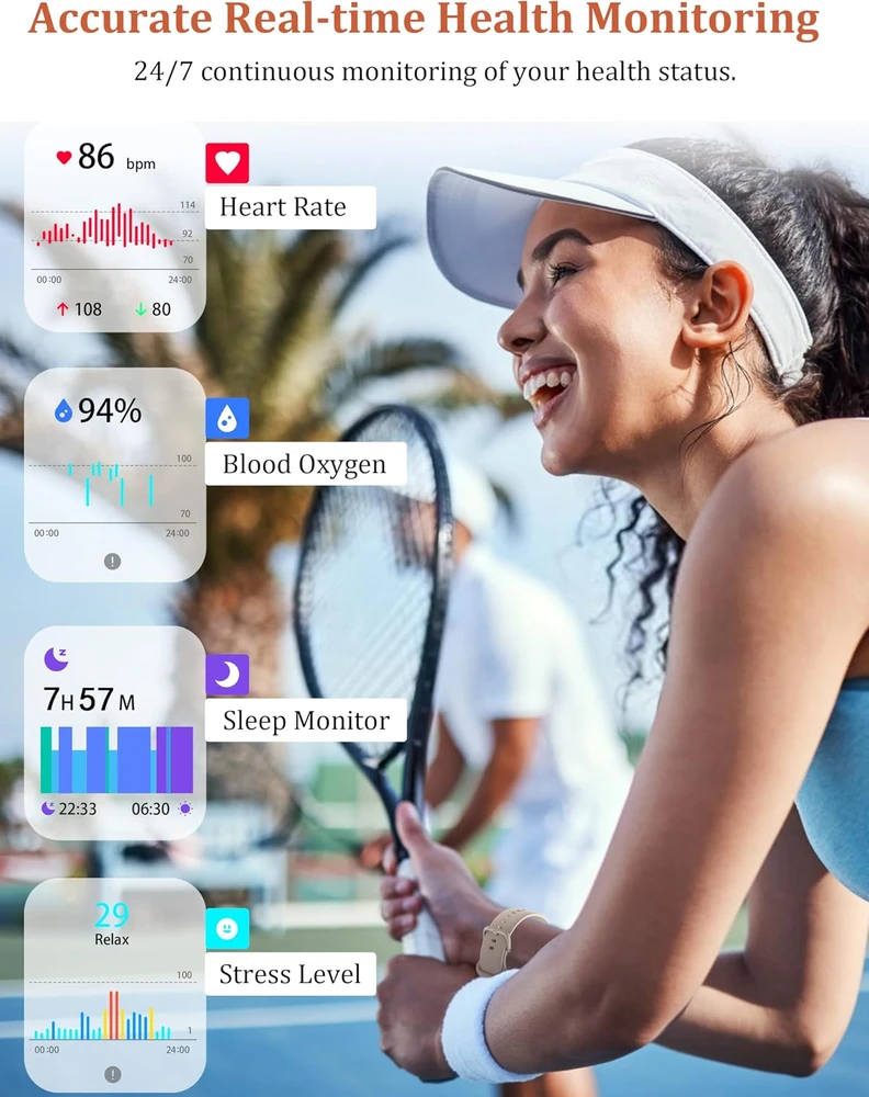 LODIMEKE išmanusis laikrodis su Bluetooth, 1,83 col. OLED ekranu ir IP68, IDW26