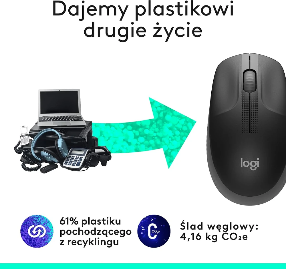 Belaidė pelė Logitech M190, mėlynos spalvos