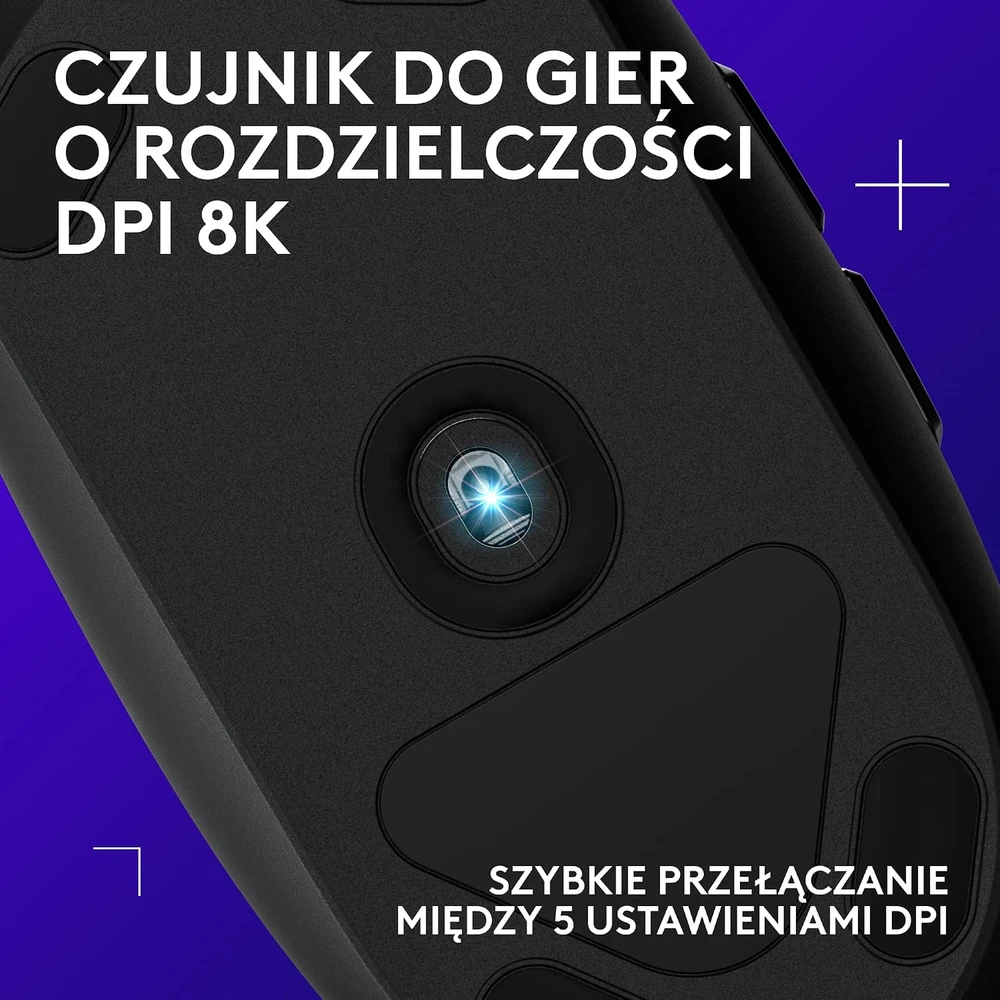 Logitech G203 LIGHTSYNC su laidu žaidimų pelė, 8000 DPI, RGB apšvietimas, 6 programuojami mygtukai, juoda