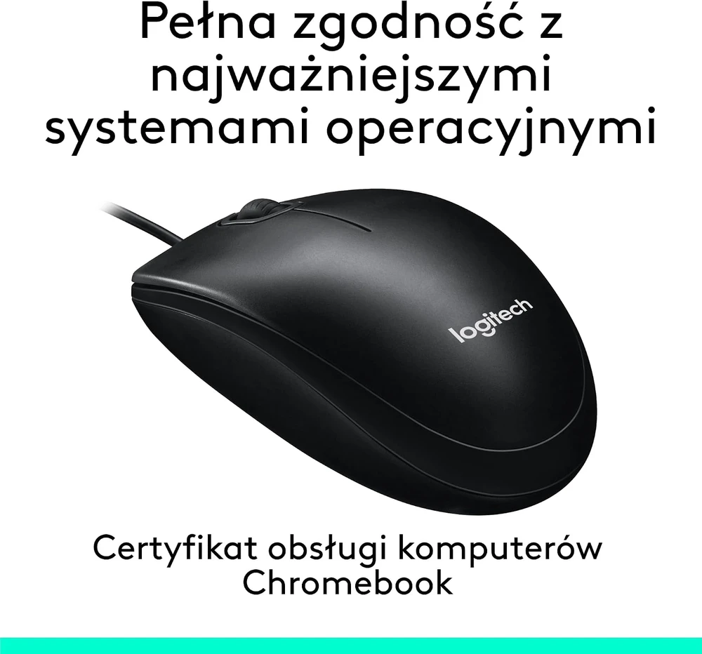 Logitech su laidu optinė pelė USB, 1000 DPI, abiem rankoms, juoda, M100 910-006652
