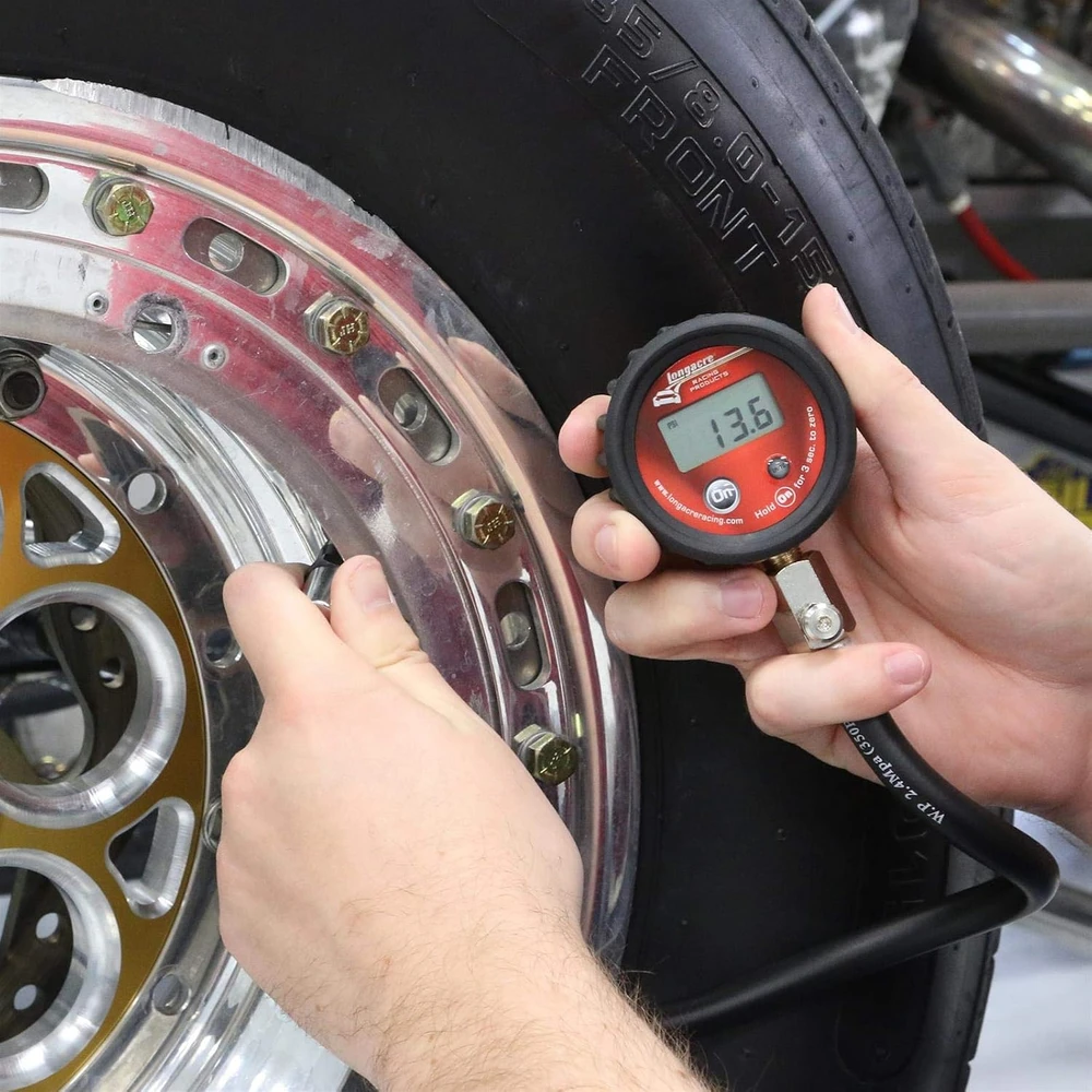 Longacre skaitmeninis padangų slėgio matuoklis 0–100 psi su 35,6 cm žarna 52-53036