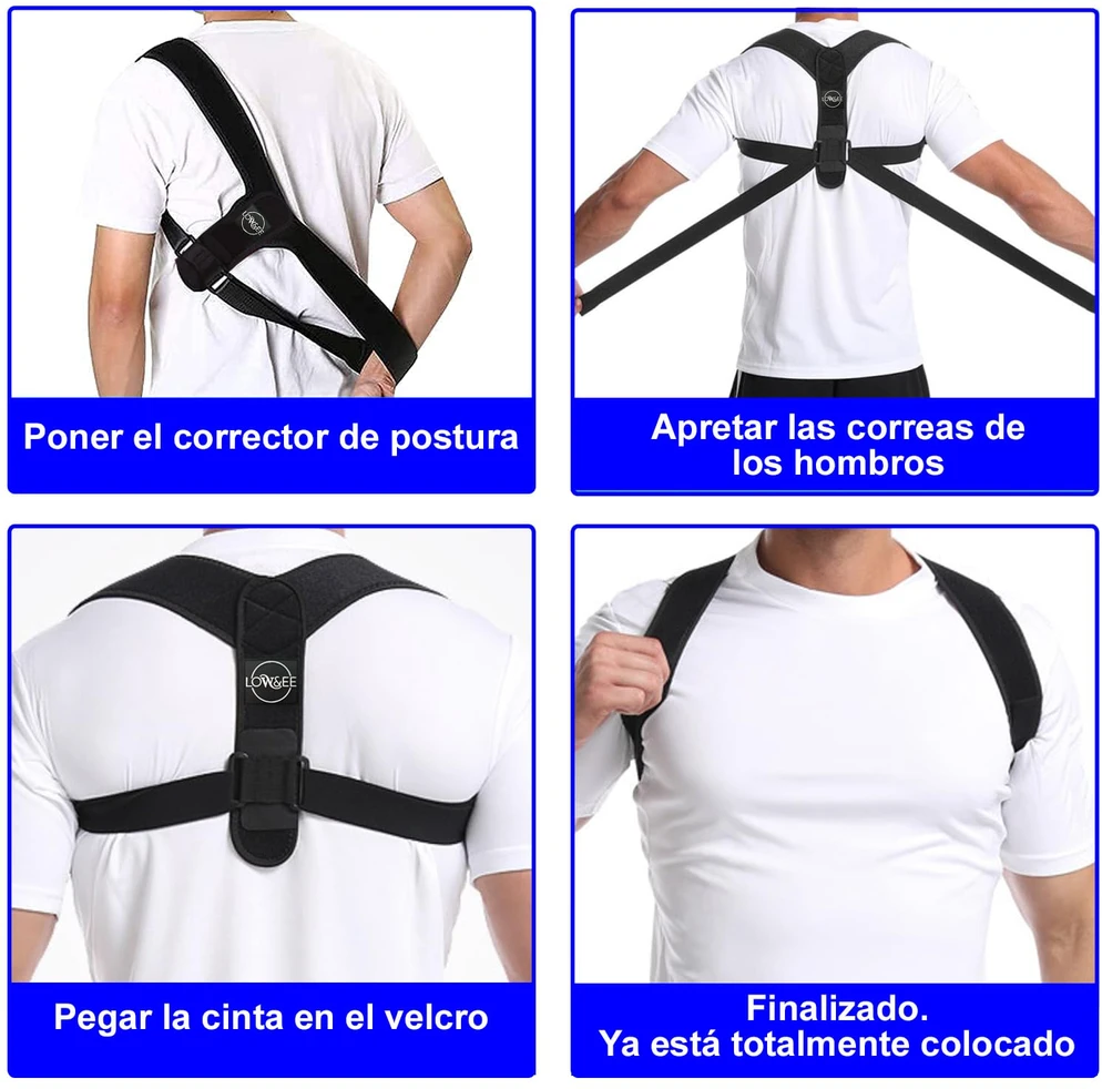 LOW&EE nugaros laikysenos korektorius iš neopreno, reguliuojamas, universalus, CPE001