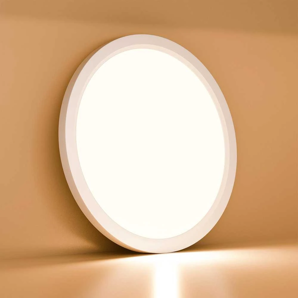 Lubinis šviestuvas LQWELL LED lubų šviestuvas, 18 W, apvalus, IP44, 3000 K, 1980 lm, 22 cm, plokščias dizainas