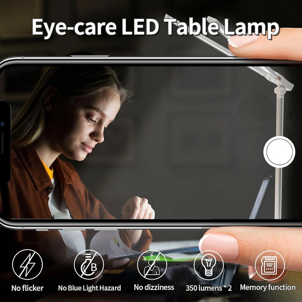 LQWELL LED stalinė lempa su dviem galvutėmis, 5 W, USB, 90153