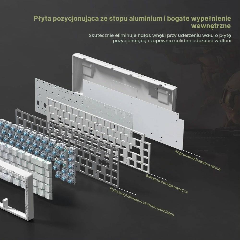 LQXQ žaidimų klaviatūra su magnetiniais Hall efekto jungikliais, USB-C, 8000 Hz M68 HE