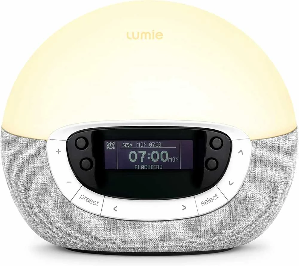 Lumie Bodyclock Shine 300 šviesos žadintuvas su radiju ir 15 garsų, baltas