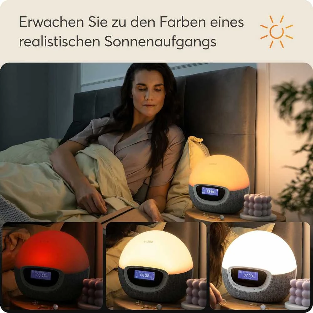Lumie Bodyclock Shine 300 šviesos žadintuvas su radiju ir 15 garsų, baltas