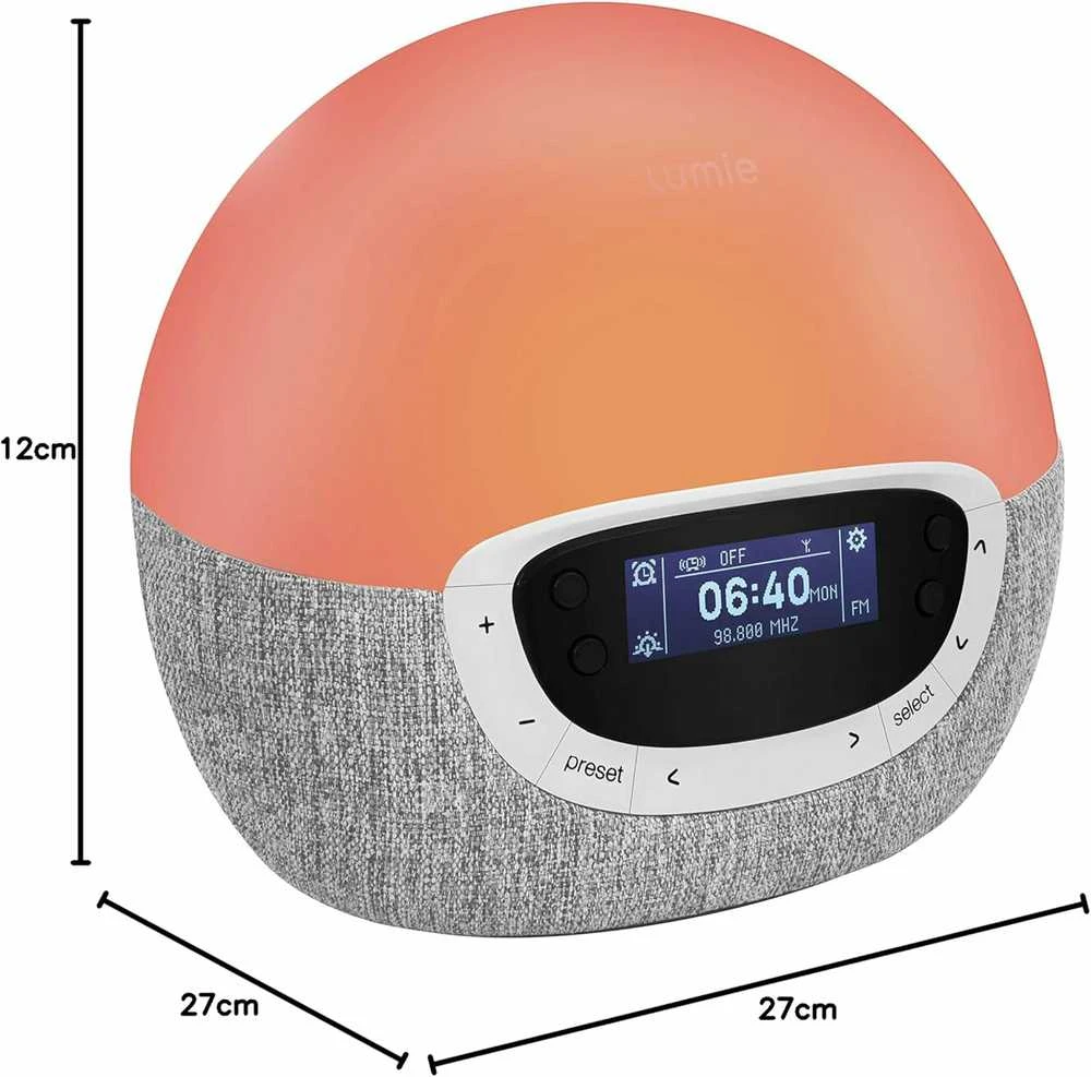 Lumie Bodyclock Shine 300 šviesos žadintuvas su radiju ir 15 garsų, baltas