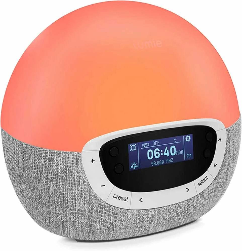Lumie Bodyclock Shine 300 šviesos žadintuvas su radiju ir 15 garsų, baltas