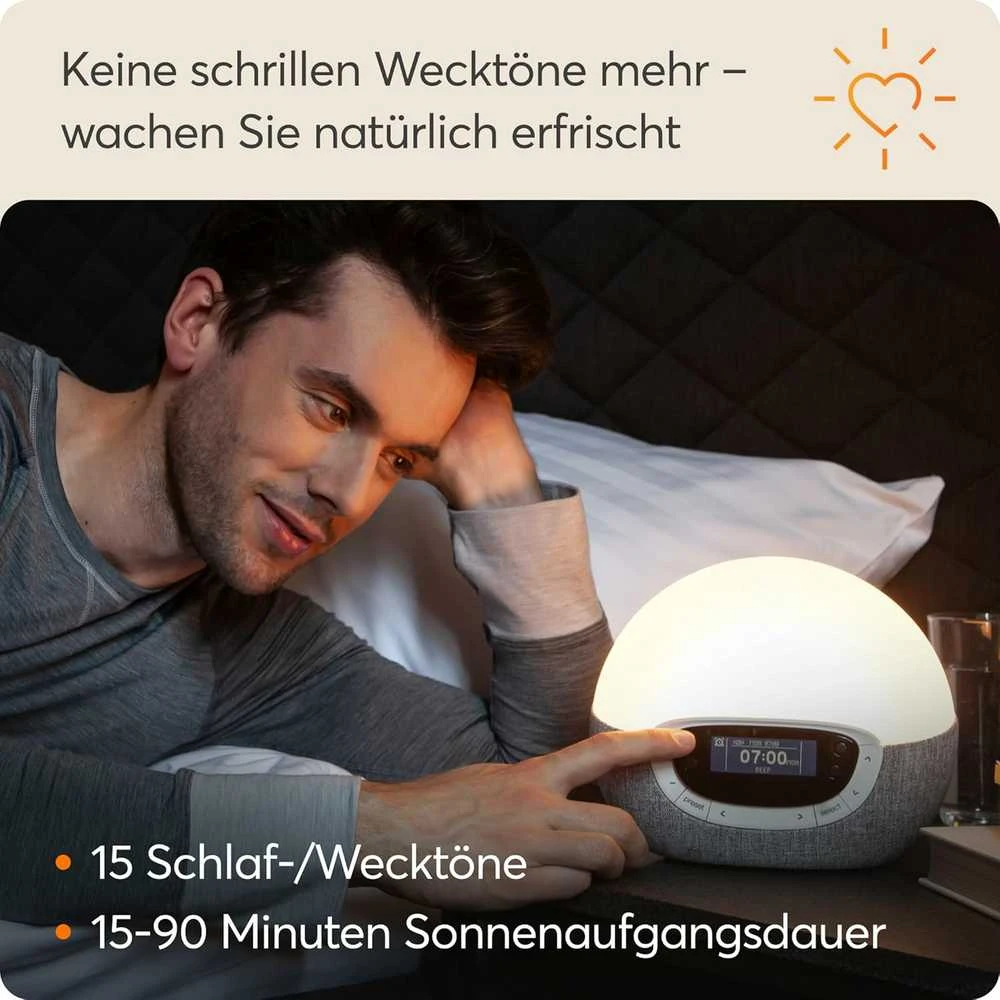 Lumie Bodyclock Shine 300 šviesos žadintuvas su radiju ir 15 garsų, baltas