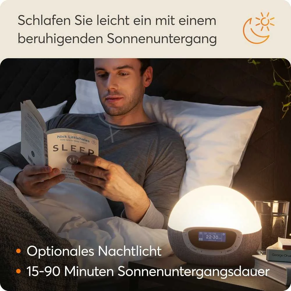 Lumie Bodyclock Shine 300 šviesos žadintuvas su radiju ir 15 garsų, baltas