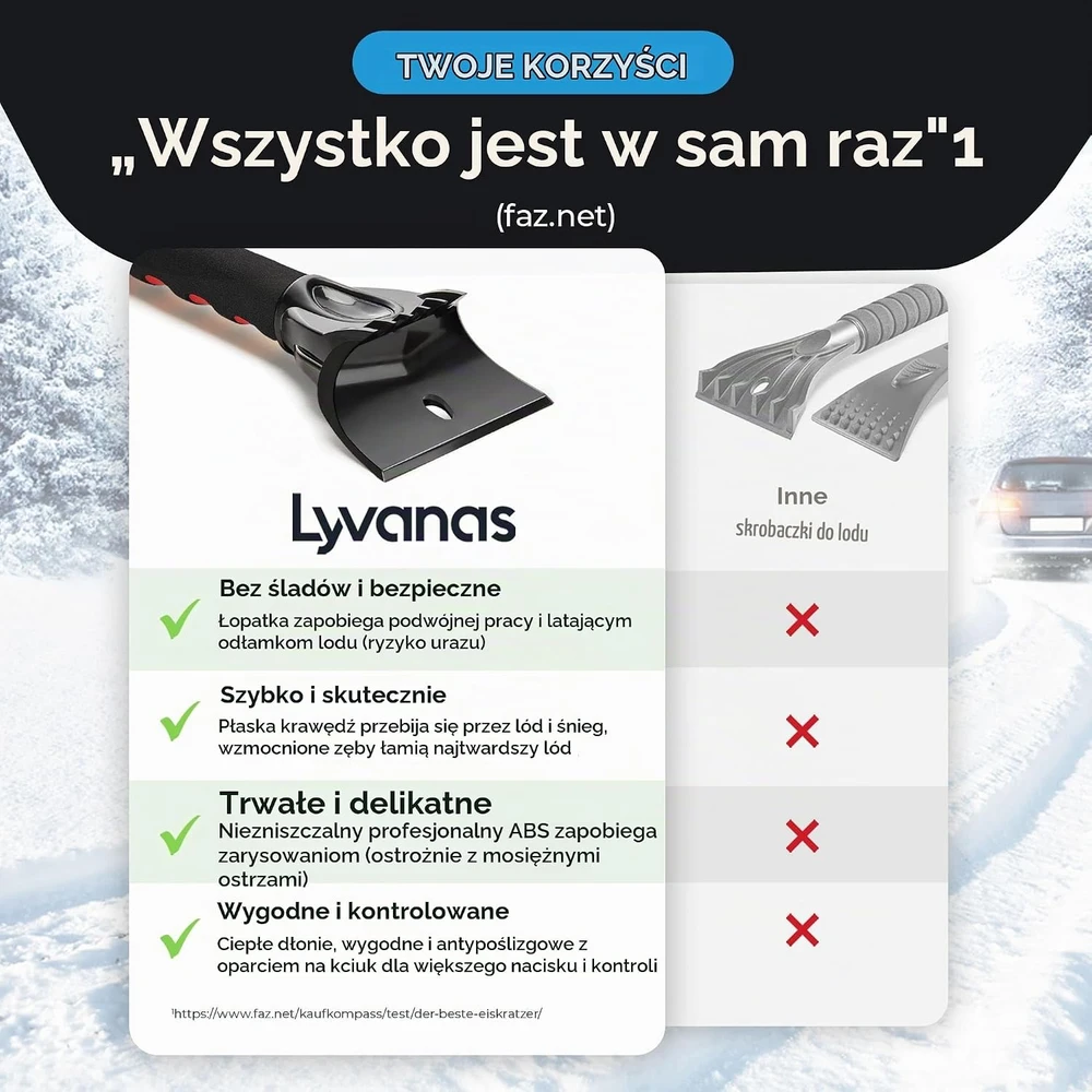 LYVANAS automobilinis ledo grandiklis su ergonomiška rankena EK2.1