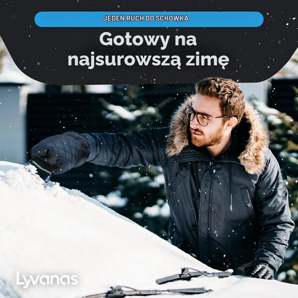 LYVANAS automobilio ledo grandiklis su pirštine, 34 cm, EK3