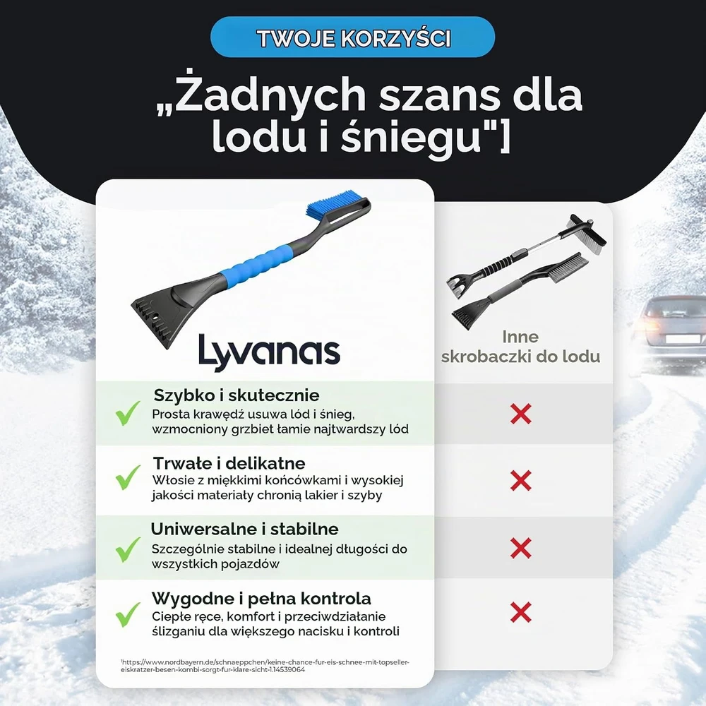 LYVANAS automobilio ledo grandiklis su sniego šluota iš ABS, mėlynas, LYEK-01