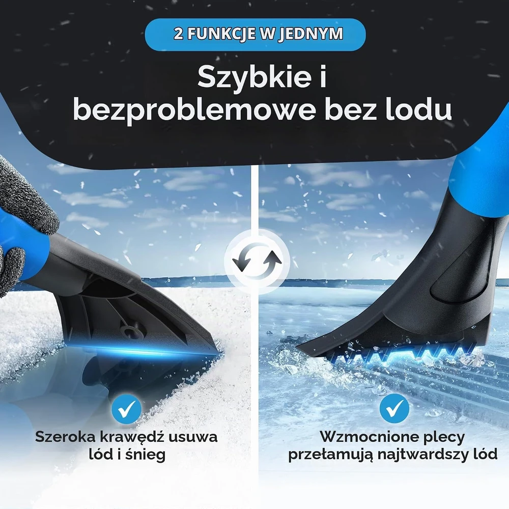 LYVANAS automobilio ledo grandiklis su sniego šluota iš ABS, mėlynas, LYEK-01