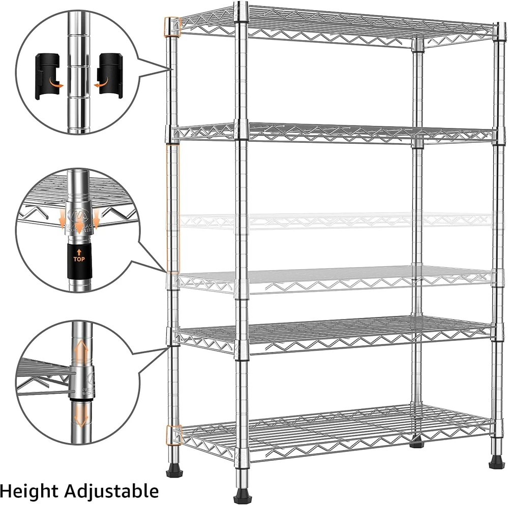M MZG metalinis sandėliavimo stelažas su 4 reguliuojamomis lentynomis 35×75×120 cm E3575120OH401AC-AUU