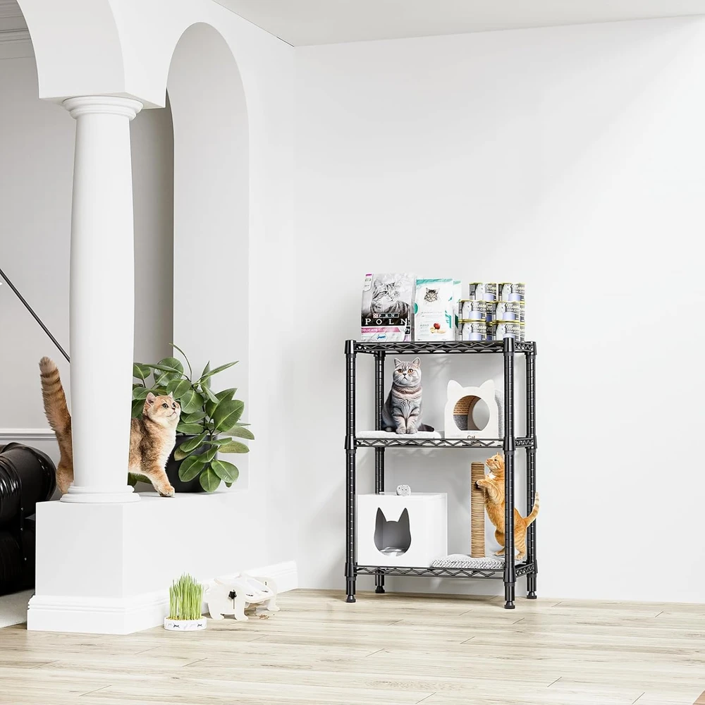 M MZG metalinis stelažas su 3 reguliuojamomis vielinėmis lentynomis, 35 × 60 × 90,2 cm, A356090AK302-EU