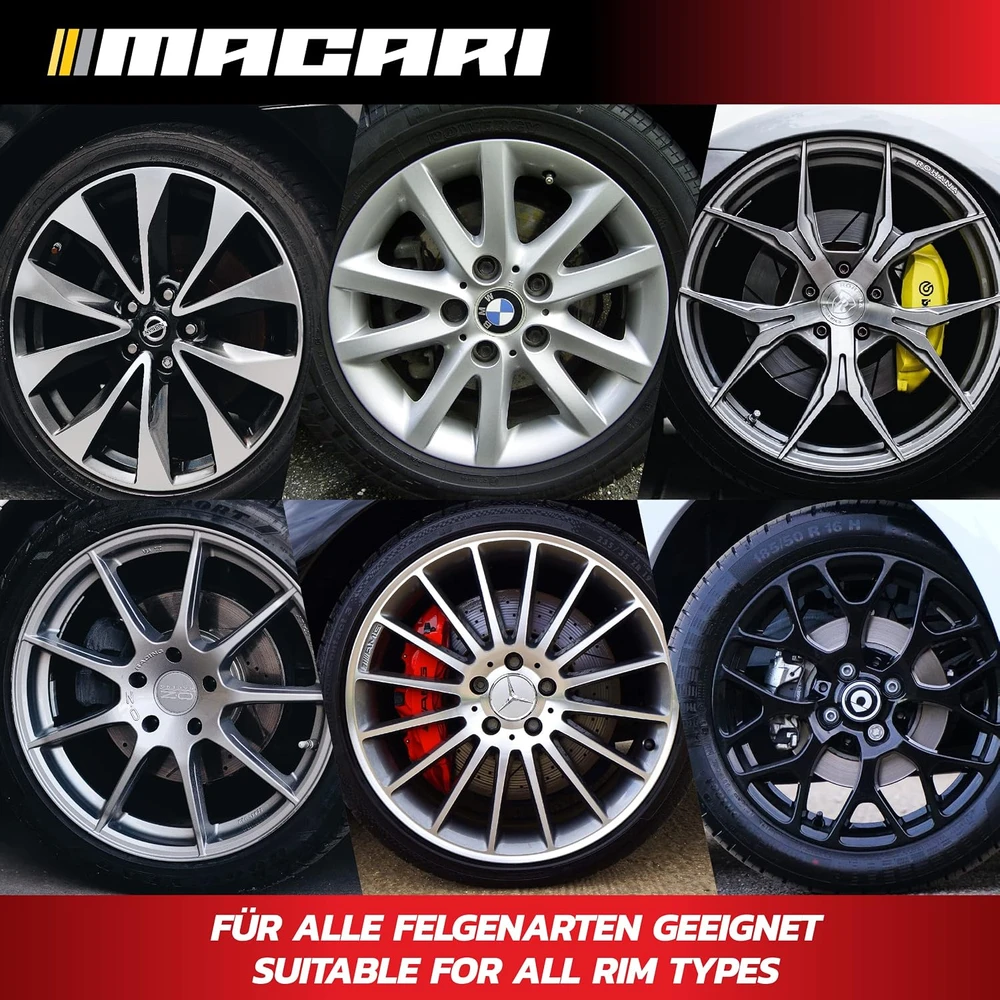 Macari ratlankių valymo šepetys iš mikropluošto, plonas, Felgenbürste Flach