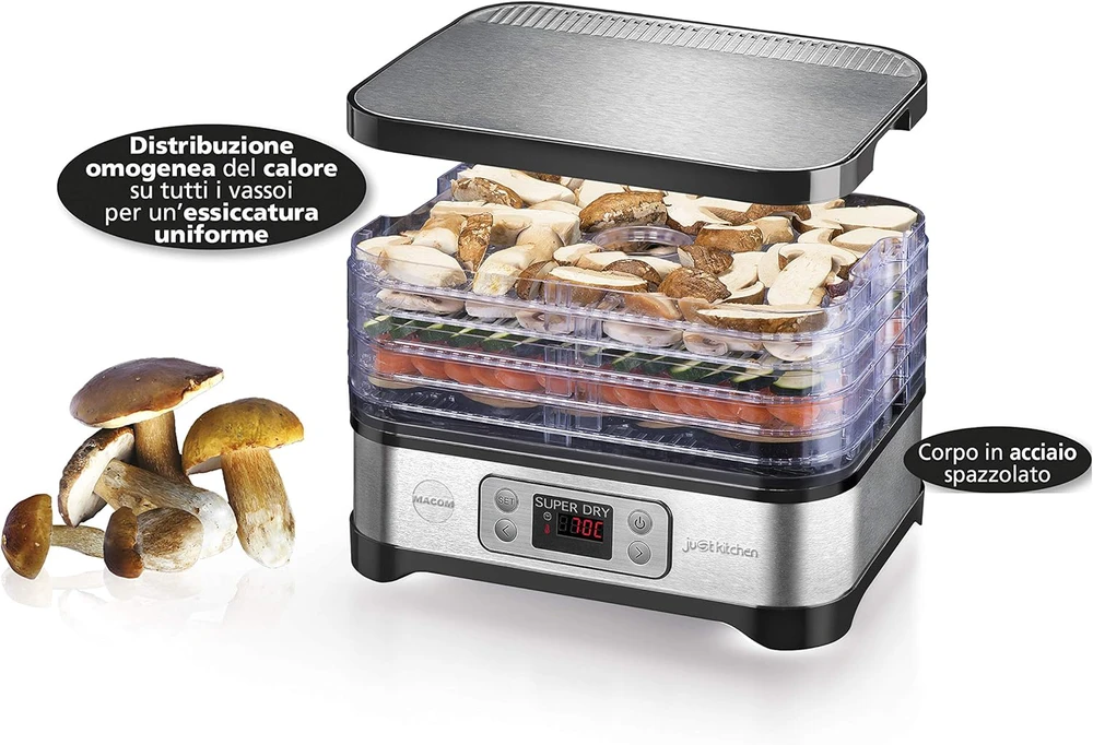 Macom maisto džiovintuvas 375 W, 5 padėklai, temperatūros kontrolė, 871