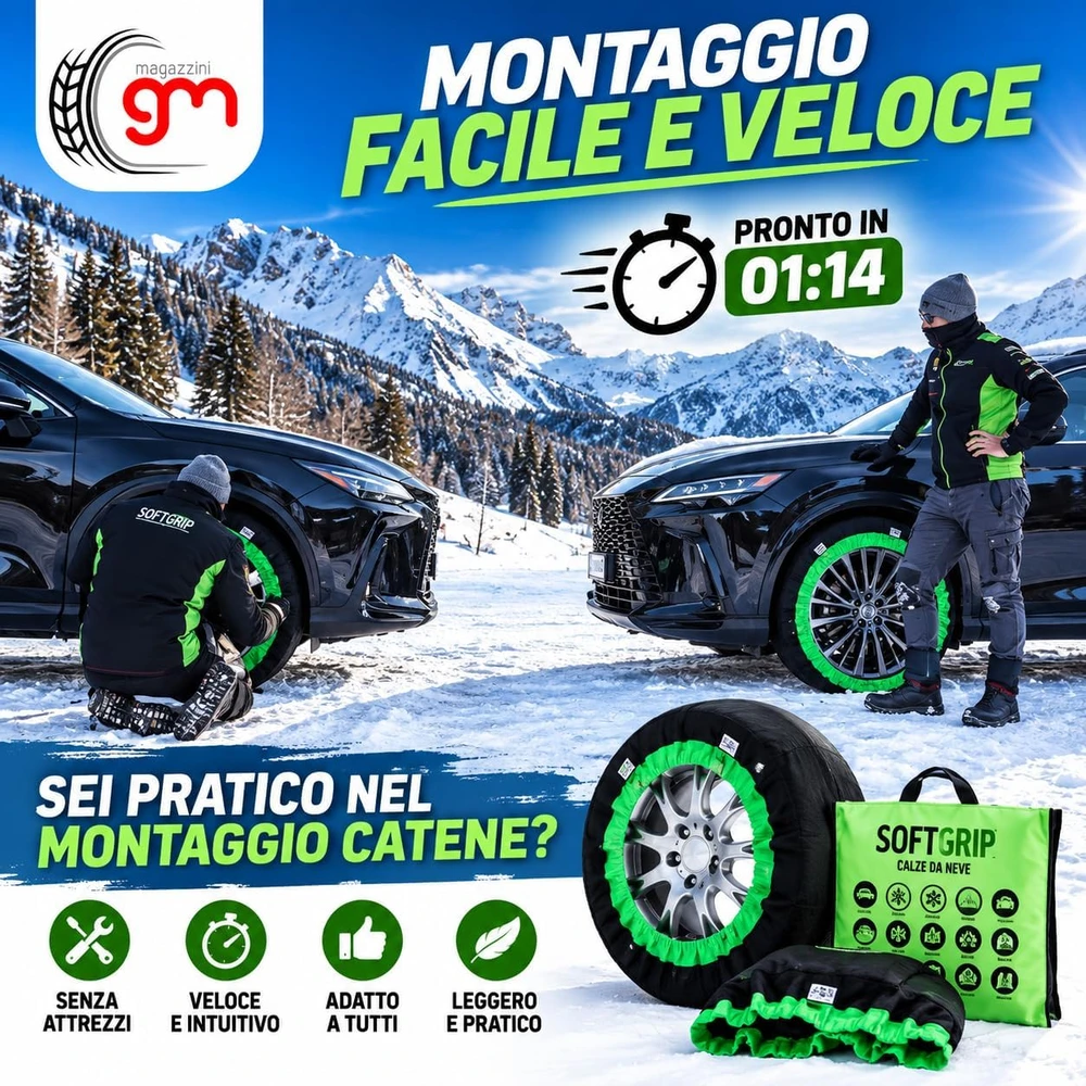 Magazzini GM neslystančios sniego kojinės automobiliams, grupė 4, EN 16662-1