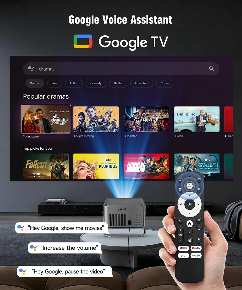 Magcubic nešiojamasis projektorius 1080p, 800 ANSI lm, Google TV, Bluetooth 5.1 HY450GT