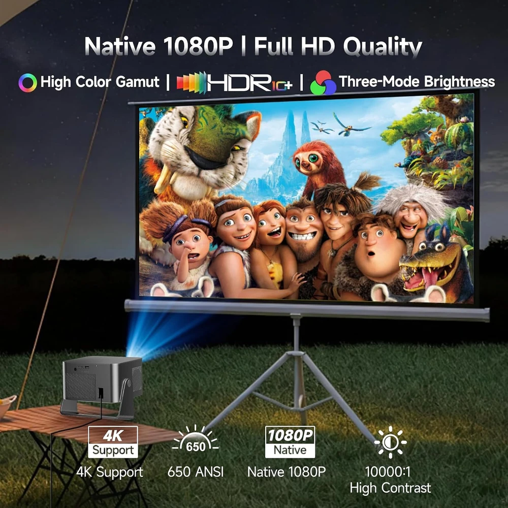 Magcubic nešiojamasis projektorius 1080p su 4K dekodavimu, Wi-Fi ir Bluetooth HY350GT