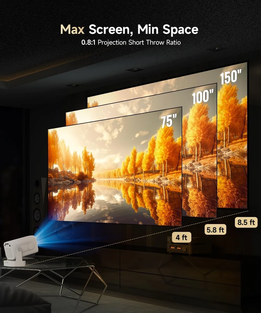 Magcubic nešiojamasis projektorius Full HD su 4K palaikymu, Wi-Fi 6, HY310