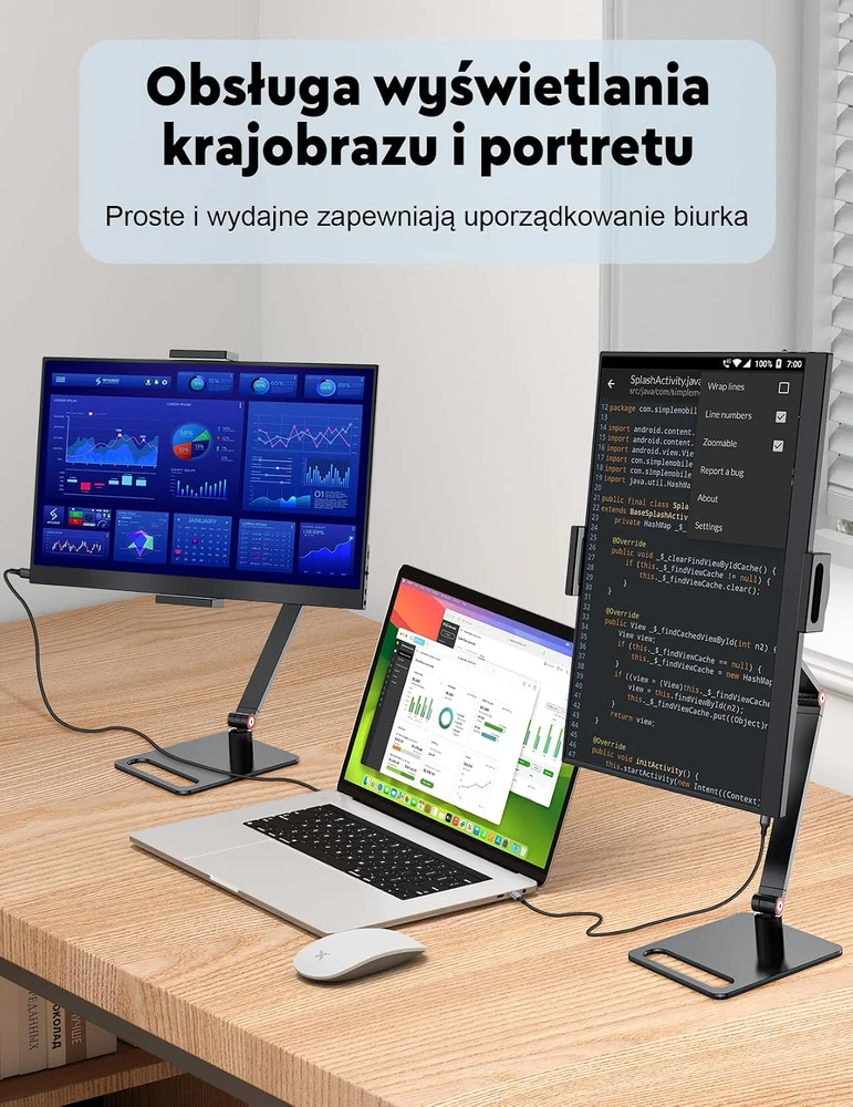 MAGICRAVEN nešiojamasis 15,6 col. IPS monitorius Full HD 60 Hz su HDMI ir USB-C