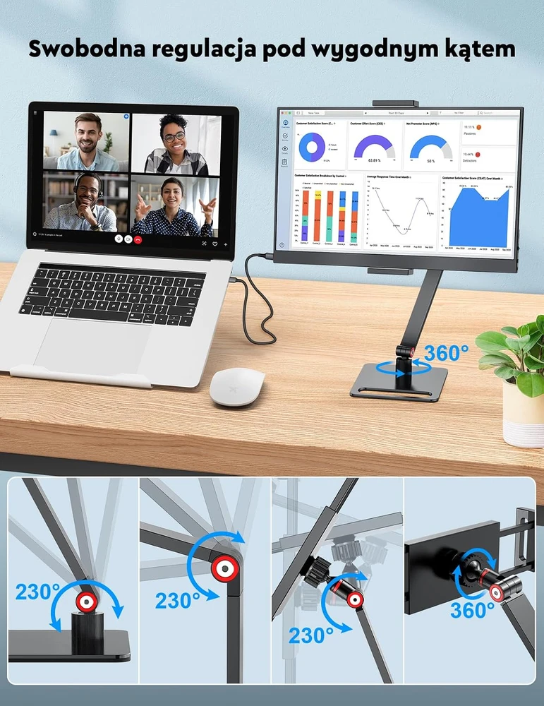 MAGICRAVEN nešiojamasis 15,6 col. IPS monitorius Full HD 60 Hz su HDMI ir USB-C