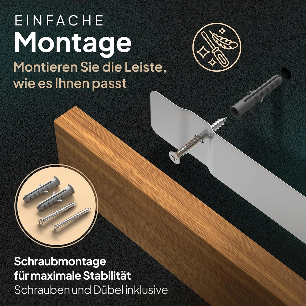 mahona magnetinė peilių juosta iš akacijos medienos, lipni, modelis 025.001