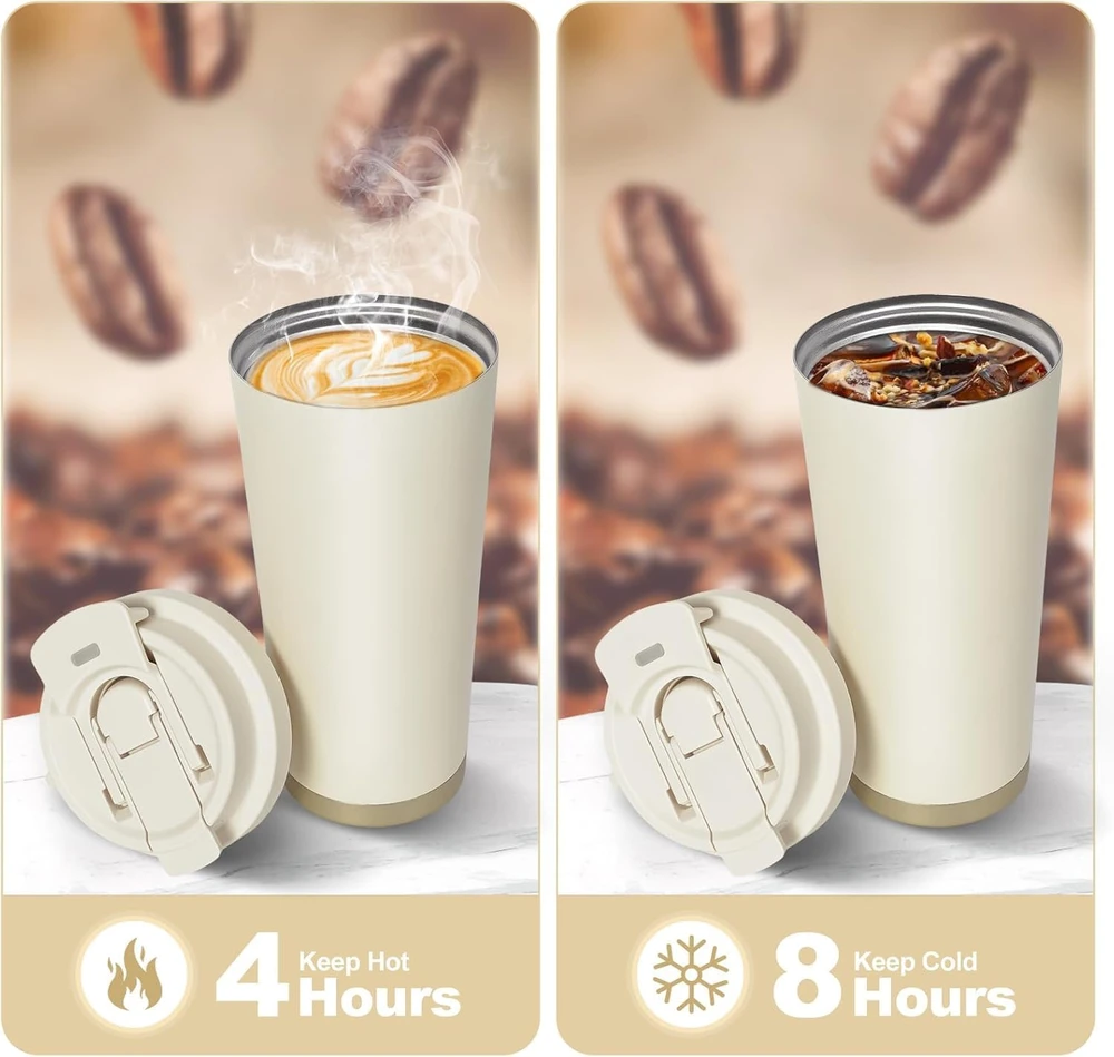 Maideduo kelioninis termopuodelis 500 ml su šiaudeliu, Kaffee-LH